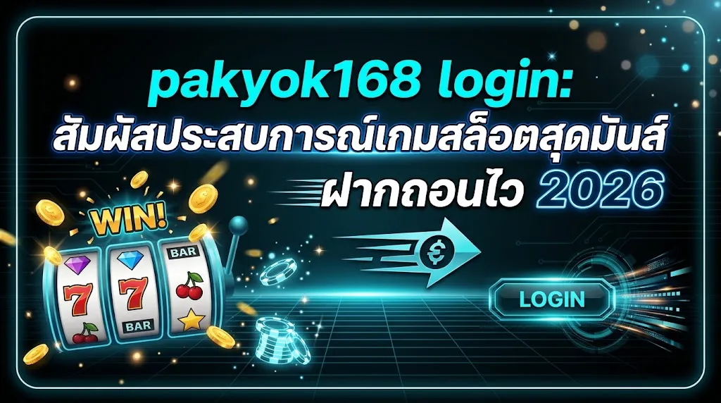 pakyok168 login: สัมผัสประสบการณ์เกมสล็อตสุดมันส์ ฝากถอนไว 2026